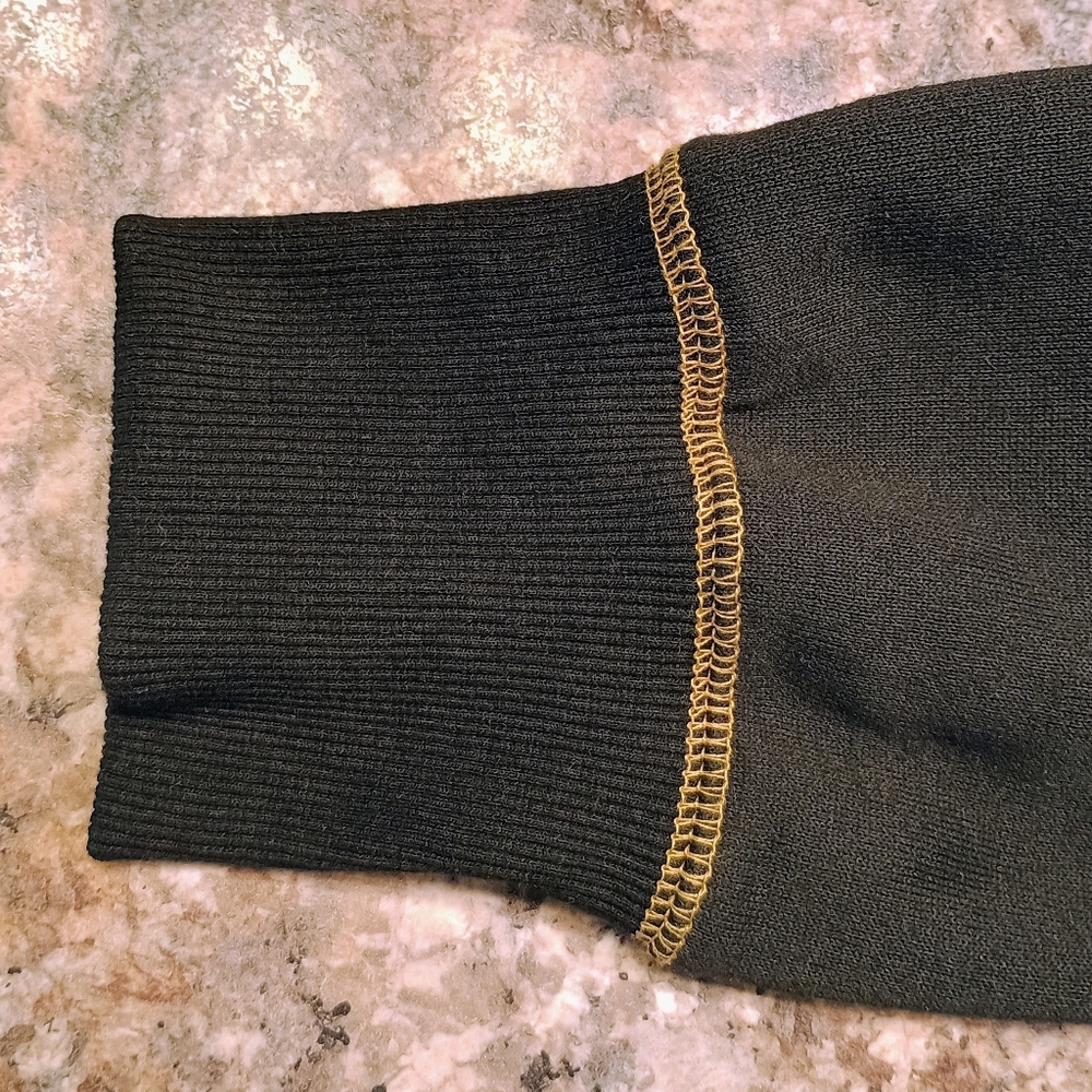 Women's Shein Black And Gold Hooded 1/2 Zip Sweatshirt Size Small - Picture 5 of 10